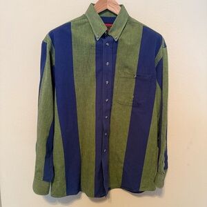 Vintage Twenty X Western Ranch Shirt Size XL Blue/Green Long Sleeve Button Up